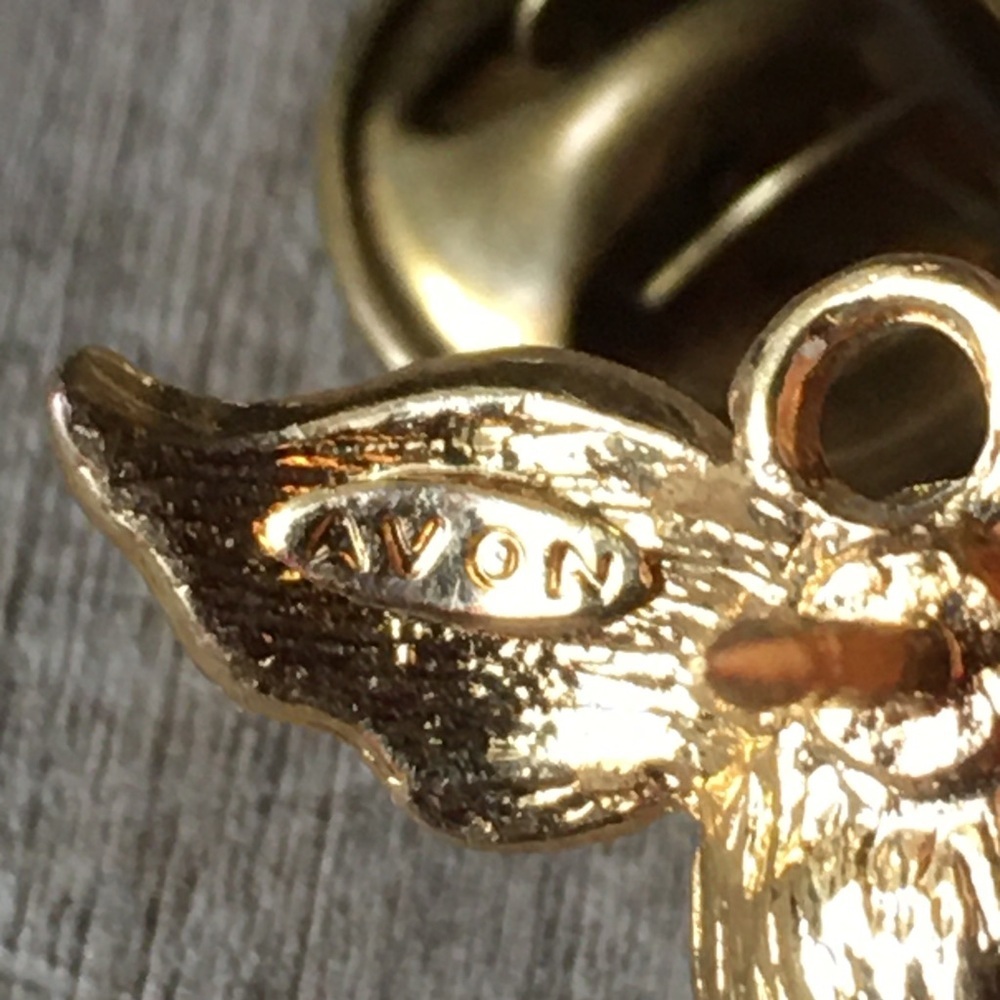 Vintage Signed Avon Angel Brooch Lapel Pin Green May Birthday Heart Rhinestone View 5